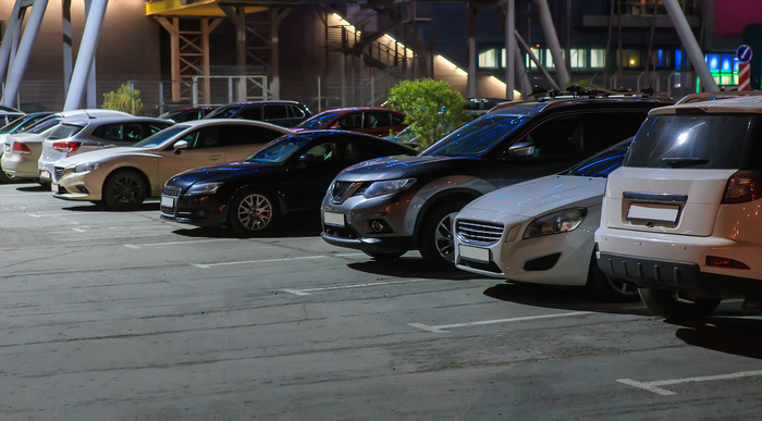 cars in parking lot